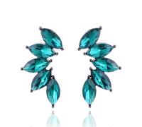 MALOYANVE Crystal Angel Wings Earrings Elegant Sparkling Statement Bohemian Handmade Vintage Teardrop Five Crystals Stud Earrings Wedding Jewelry Gifts for Women, S, Crystal, No Gemstone