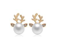 MALOYANVE Crystal Christmas Earrings Elegant Handmade Sparkly Maple Leaf Red Green Tree Reindeer Star Glitter Stud Earrings Festival Holiday Jewelry for Women Ladies, L, Zinc, crystal