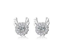 MALOYANVE Crystal Christmas Earrings Elegant Handmade Sparkly Maple Leaf Red Green Tree Reindeer Star Glitter Stud Earrings Festival Holiday Jewelry for Women Ladies, L, Zinc, crystal