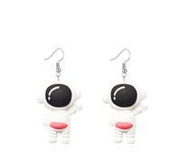 MALOYANVE Earth Day Earrings Personalized Funny Irregular Cartoon Earth Astronaut Animals Handmade Lightweight Statement Resin Dabgle Earrings Party Jewelry Gifts for Women, Resin, No Gemstone