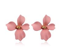 MALOYANVE - Flower Earrings for Women Resin Simple Natural Four Petals Gold Buds Lightweight Party Birthday Jewelry Gifts, Zinc, Not a gemstone