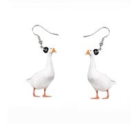 MALOYANVE Funny Animal Earrings Acrylic 3D Lifelike Novelty Quirky Lovely Farm Pet Lightweight Dangle Earrings Jewelry for Women, Acrylic, No Gemstone