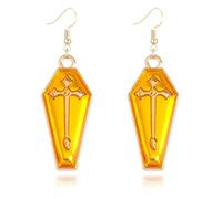 MALOYANVE Halloween Coffin Earrings Alloy Gothnic Punk Cross Vampire Dangle Earrings for Women Holiday Cosplay Accessories Aesthetic Jewelry Gifts, Zinc, No Gemstone