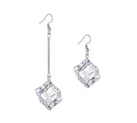 MALOYANVE Ice Cubes Earrings for Women Creative Acrylic 3D Irregular Transparent Geometric Dangle Drop Earrings Fun Exaggerated Clear Ice Earrings Summer Earrings Jewelry Gift, Acrylic, No Gemstone