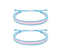 MALOYANVE LGBT Pride Rainbow Bracelets for Trans Bisexual Gay Lesbian Couples Handmade Woven Braided LGBTQ Adjustable Bracelet Pride Month Friendship Bracelet Gifts for Men Women, Adjustable, Fabric