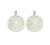 MALOYANVE Lovely Fruit Earrings for Women Cute Lemon Lime Orange Dangle Drop Earrings Acrylic Fun Earrings Summer Earrings Holliday Beach Vacation Jewelry, M, Acrylic, No Gemstone