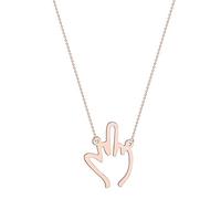 MALOYANVE Middle Finger Necklace for Men Women Unique Stainless Steel Hollow Line Gesture Necklaces Silver Gold Finger Necklace for Couple, Zinc, No Gemstone
