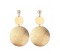 MALOYANVE Multilayer Disc Dangle Earrings for Women Fashion Long Gold Silver Plated Brushed Textured Pattern Multiple Round Circle Drop Geometric Statement Tassel Boho Jewelry (Gold Shimmering Disc)