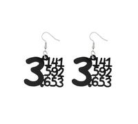 MALOYANVE Pi Earrings for Women Acrylic Funny Mathematical 3.14 Numbers Infinity Handmade Lightweight Dangle Earrings Pi Day Nerdy Geek Math Teacher Day Jewelry Gifts, Acrylic, No Gemstone