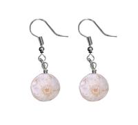 MALOYANVE Pressed Flower Earrings Teardrop Glass Handmade Luxury Elegant Minimalist Lightweight Colorful Dangle Drop Earrings Party Fashion Jewelry Gifts for Women, Crystal, No Gemstone