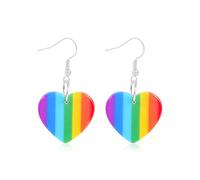 MALOYANVE Rainbow Earrings for Women Creative Resin LGBT Pride Heart Star Lightweight Statement Love Wins Dangle Earrings LGBTQ Lesbian Gay Jewelry Gifts Accessories, Resin, No Gemstone