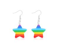 MALOYANVE Rainbow Earrings for Women Creative Resin LGBT Pride Heart Star Lightweight Statement Love Wins Dangle Earrings LGBTQ Lesbian Gay Jewelry Gifts Accessories, Resin, No Gemstone