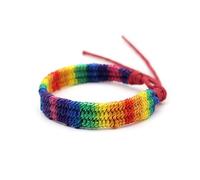 MALOYANVE Rainbow LGBT Pride Bracelet for Lesbian Gay Bisexual Handmade Adjustable LGBTQ Bracelets Braided Wristband Pride Month Friendship String Bracelet Gifts for Men Women, Adjustable, String