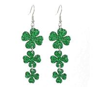 MALOYANVE Shamrocks Earrings for Women Cute Green Acrylic Irish Shamrock Hat Clover Chick LUCKY Letters Dangling Earrings Handmade Horseshoe Rainbow Leprechauns Stud Earrings St. Patrick's Day Jewelry