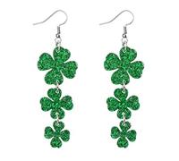 MALOYANVE St. Patrick's Day Earrings for Women Unique Ireland Celtic Green Irish Shamrock Acrylic Dangle Earrings, Green Hat Clover Horseshoe Drop Earrings for Irish Festival, L, Acrylic, No Gemstone