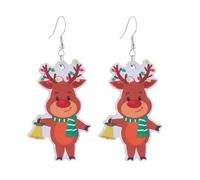 MALOYANVE Wooden Christmas Earrings Cute Handmade Santa Claus Letters Tree Rainbow Sunflower Gingerbread Colorful Cartoon Dangle Drop Earrings Winter Party Holiday Jewelry for Women Xmas, L, Wood, No