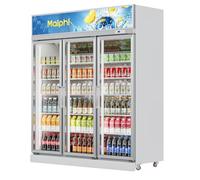 Malphi beverage machine refrigerator integrated display cabinet, 36 bottles of beverage refrigerator on each floor, double glass, temperature memory function (three doors)