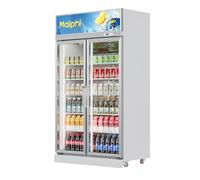 Malphi I Beverage Machine Refrigerator, Single Display Cabinet, 210 Bottles of Beverage Refrigerator, Double Glass, Temperature Memory Function (Double door)