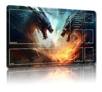 Malqiqi Magic Mat 40 - 24 x 14 Inch Game Mat with Zones, Free Storage Bags for MTG, TCG & Board Games