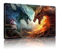 Malqiqi MTG Playmat, 24 x 14 Inches, Free Storage Bags, TCG & Board Game Mat with Zones