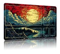 Malqiqi MTG Playmat - 24 x 14 Inches, Free Storage Bags, TCG & Board Game Mat with Zones