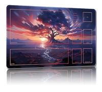Malqiqi Playmat for MTG, 24 x 14 inches, TCG and Board Game Mat, Non-slip, Green