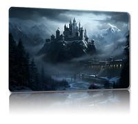Malqiqi Playmat for MTG, with Free Storage Bags,Game Mat 24 x 14 inches, TCG and Board Game Mat for Cards,Mousepad Desk Mats (Old castle-1-Regular)