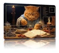 Malqiqi Playmat for MTG, with Free Storage Bags,Game Mat 24 x 14 inches, TCG and Board Game Mat for Cards,Mousepad Desk Mats (Cat 1-Auxiliary Combat)