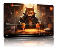 Malqiqi Playmat for MTG, with Free Storage Bags,Game Mat 24 x 14 inches, TCG and Board Game Mat for Cards,Mousepad Desk Mats (Auxiliary Combat)