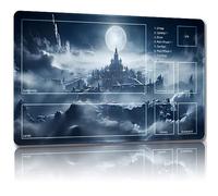 Malqiqi Playmat for MTG, with Free Storage Bags,Game Mat 24 x 14 inches, TCG and Board Game Mat for Cards,Mousepad Desk Mats (Auxiliary combat)