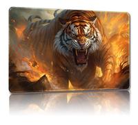 Malqiqi Playmat for MTG, with Free Storage Bags,Game Mat 24 x 14 inches, TCG and Board Game Mat for Cards,Mousepad Desk Mats (Tiger 4-Regular)