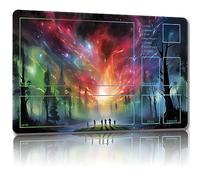 Malqiqi Playmat for MTG, with Free Storage Bags,Game Mat 24 x 14 inches, TCG and Board Game Mat for Cards,Mousepad Desk Mats (Magic Clouds-Auxiliary Combat)