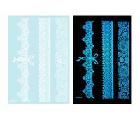 MALSSE 1 Sheet Blue Glow In Dark Temporary Tattooing Fashionable Tattooing Flower Designs Stickers Easy to Apply Tattooing