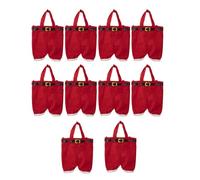 MALSSE 10lots Nonwoven Fabric Bottle Bag Durability Wine Pouches Novelty Wine Pocket for Table Ornament Christmas Party Supply