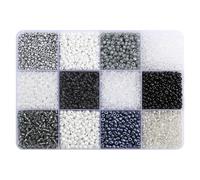 MALSSE 12 Grids Loose Bead Set 12 Compartment Craft Supplies Crafting Jewelry Making Beads Acrylics Texture Craft Supplies