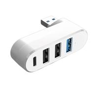 MALSSE 180° Rotatable 4 Port USB3.0 2.0 Hubs USB C High Speed Data Transfer Hard Disk Splitter Adapter For Laptop Desktop USB Extender For Laptop