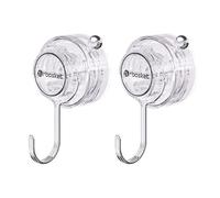 MALSSE 2 Pieces Suction Cup Clip Portable Accessory for Secure Hanging in Bathrooms and Kitchens Clear Designs Hook Holders Strong Sticky Hook