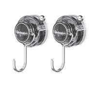 MALSSE 2 Pieces Suction Cup Clip Portable Accessory for Secure Hanging in Bathrooms and Kitchens Clear Designs Hook Holders Strong Sticky Hook