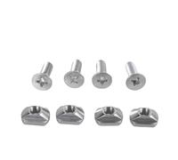 MALSSE 4Pcs Hydrofoil Mounting T-Nut 8mm/6mm Mounting T-Nut And Screws Surfing Accessories For Surfing Most Hydrofoil Tracks Surfboard Screws