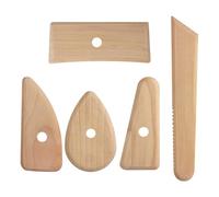 MALSSE 5Pcs Professional Clay Texture Ribs Pottery Foot Shapers Wooden Pottery Sculpting Tool for Ceramic Carving Shaping Carving Tools for Sculpting