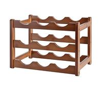 MALSSE 6 Bottle / 9 Bottle Wood Wine Rack Counter Top Freestanding Wine Holder Storage Display Shelf Stand Organizer Holder Counter Top