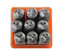 MALSSE 9pcs/set Metal Stamp 3/6mm Heart Stamping Tool For Punching Jewelry Clay Leather Wood Jewelry Making Leather Crafting