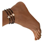 MALSSE Adjustable Stretchy Anklet Collection Turquoise Sea Star Beaded Foot Chain Portable Jewelry Pieces Vacation Anklets