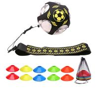 MALSSE Adjusted Football Kick Trainer Soccer Ball Training Equipment Trainer Solos Practice Assistance Elastic Belt Training Equipment