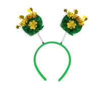 MALSSE Adult Irish Hairband With Sequins Shamrock/Bowknot Glitter Powder Patricks Day Headband Carnival Hair Hoop For Women For Girls Running