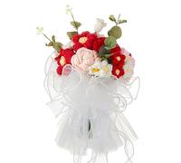 MALSSE Artistic Handheld Flower Arrangement Elegant Knitted Arrangement Customizable Bunch Decors For Birthday Home Accent