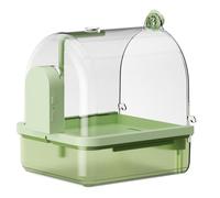 MALSSE Clear Hanging Bird Bath Automatic Water Circulations Bath Shower Bathtubs Box For Bird Supply Pet Hygiene