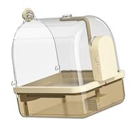 MALSSE Clear Hanging Bird Bath Automatic Water Circulations Bath Shower Bathtubs Box For Bird Supply Pet Hygiene