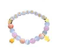 MALSSE Colorful Letter Bead Chain Pendant Charm Lightweight Acrylic Jewelry Perfect For Everyday Outfits Teen Girls Trendy Letter Bead