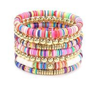 MALSSE Colorful Soft Clay Charm Adjustable Handmade Wrist Jewelry Beaded For Any Occasion